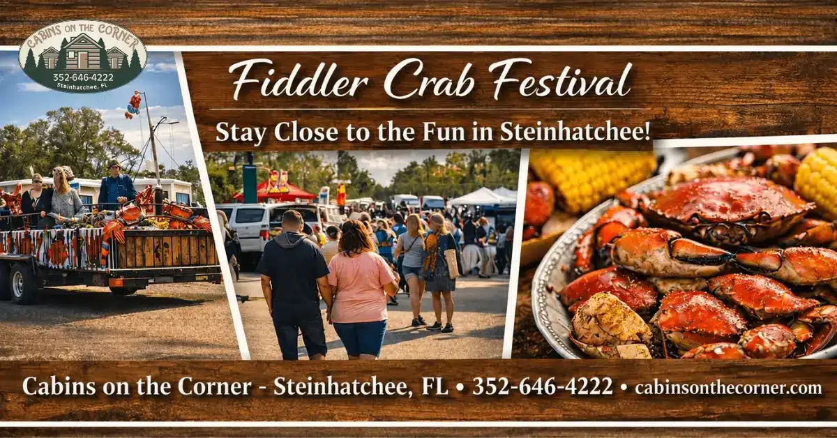 Fiddler Crab Festival Cabins Near the Action, Steinhatchee, FL