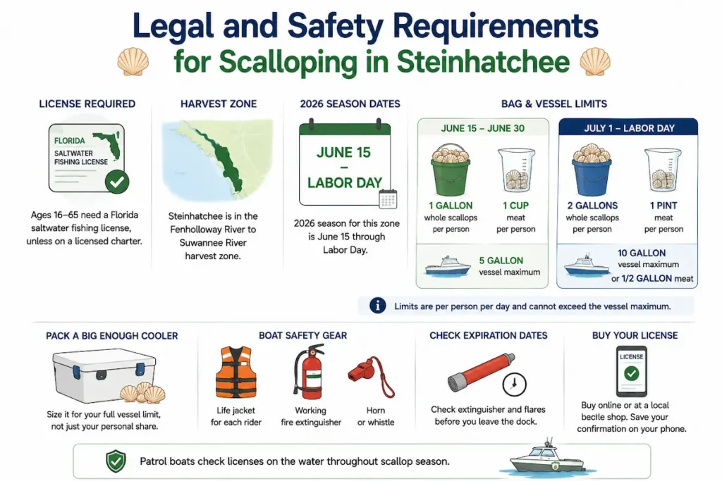 Legal and Safety Requirements for Scalloping in Steinhatchee