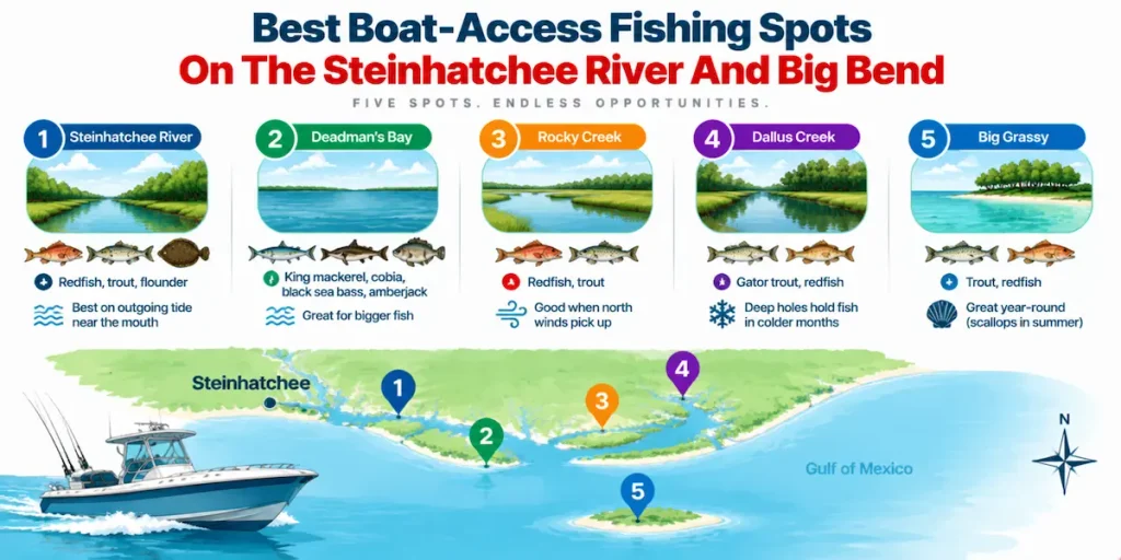 Best Boat-Access Fishing Spots On The Steinhatchee River And Big Bend